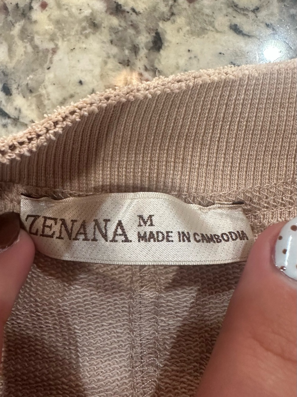 Zenana Outfitters Women’s Crewneck Pocket Sweater in Taupe - Picture 5 of 5
